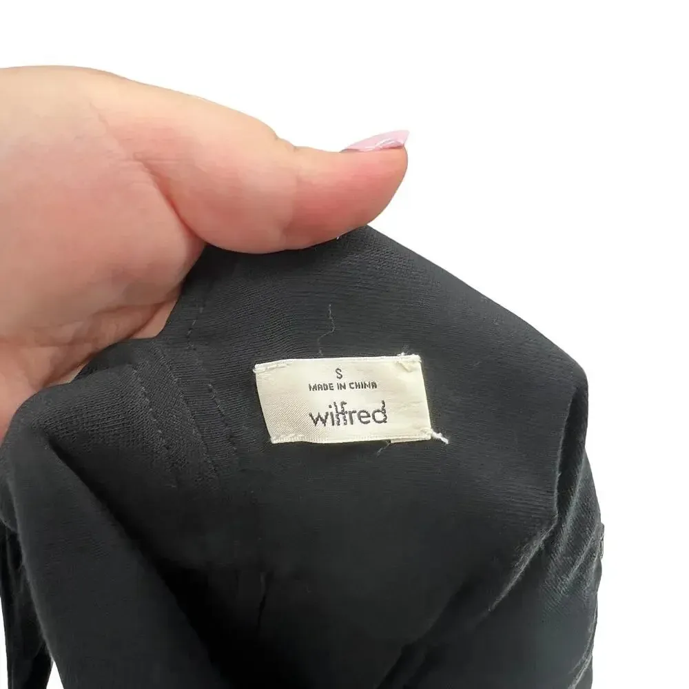 Aritzia Wilfred Tie Shoulder Sleeve Black Midi‎ Dress Sleeveless Slip Size Small - Image 12