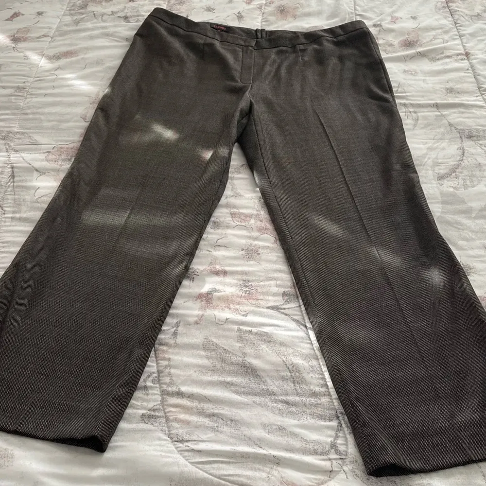 Escada 100% new wool brown tweed dress pants, size 46 or US 16 designer preppy - Image 13