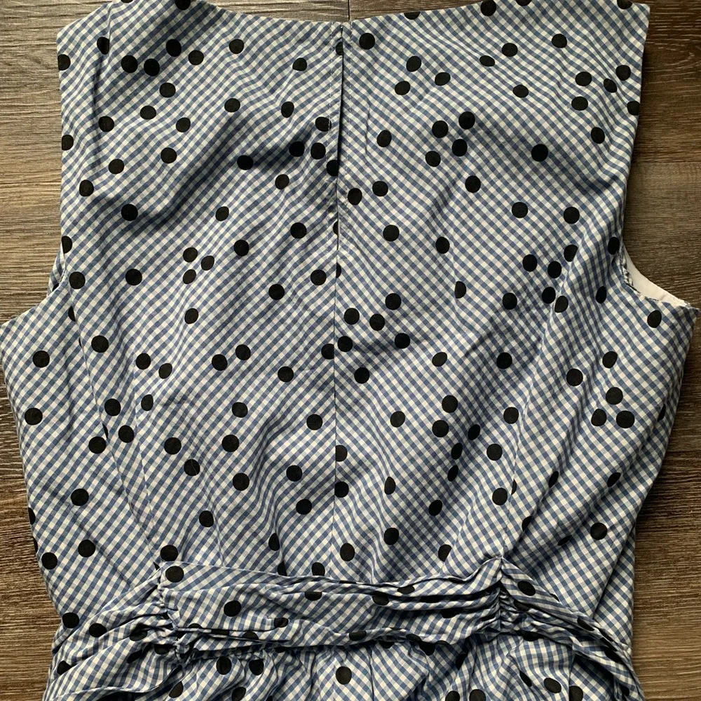 Anne Klein Blue & White Gingham Midi Dress S - Image 7