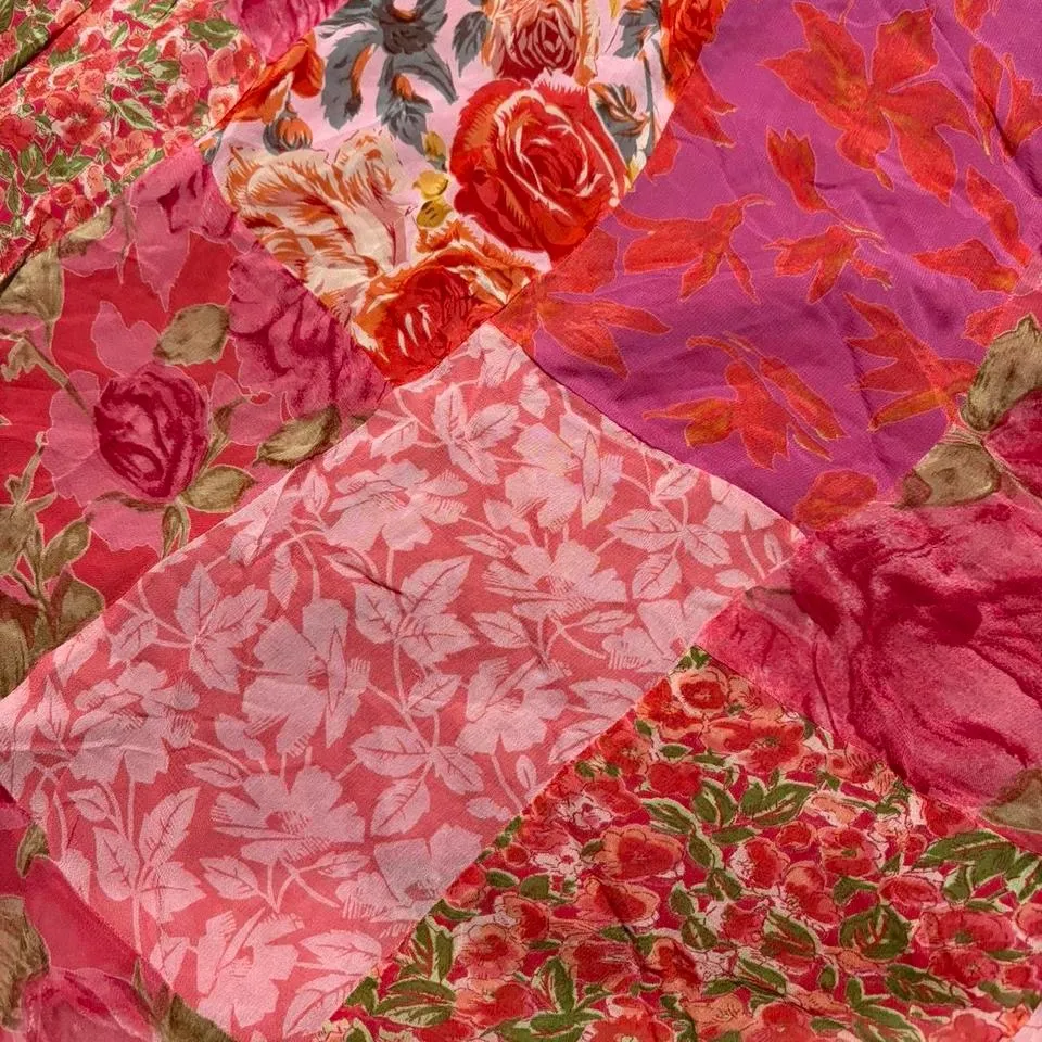 y2k flowy floral patchwork midi skirt - Image 5