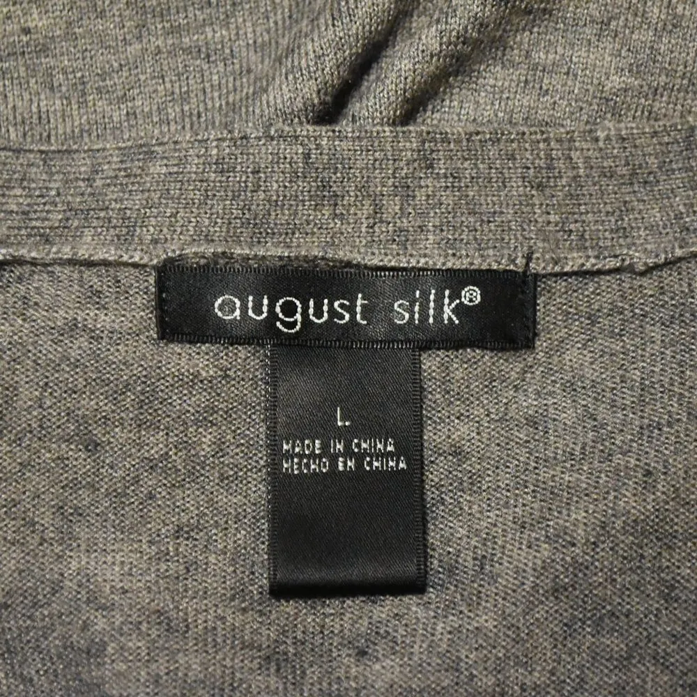 AUGUST SILK EMBELLISHED OPEN FRONT LONG SLEEVE CARDIGAN, SIZE LARGE, EUC… - Image 14