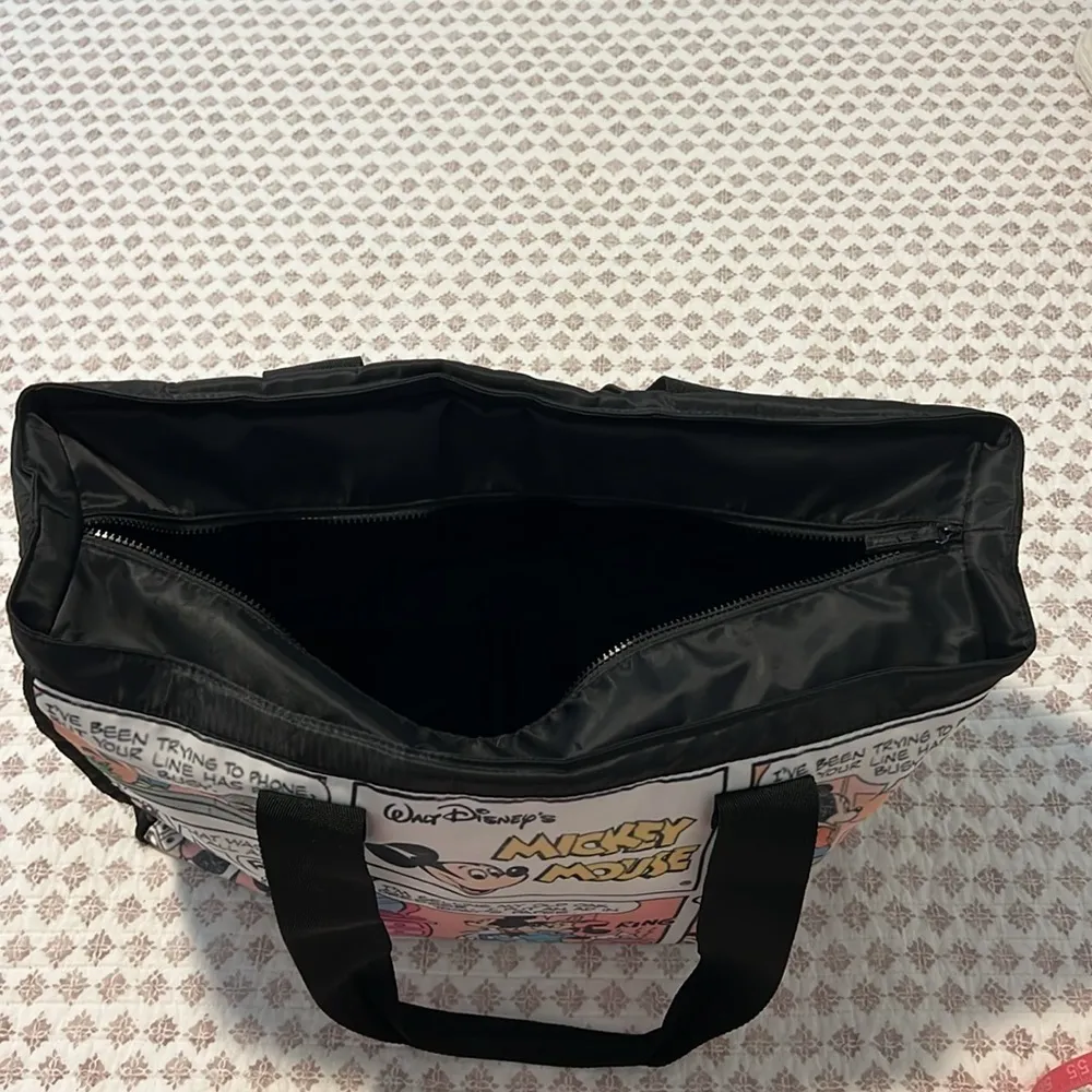Disney Mickey Minnie Mouse Comic Strip Zipper Tote Travel Overnight Large Bag - Image 13