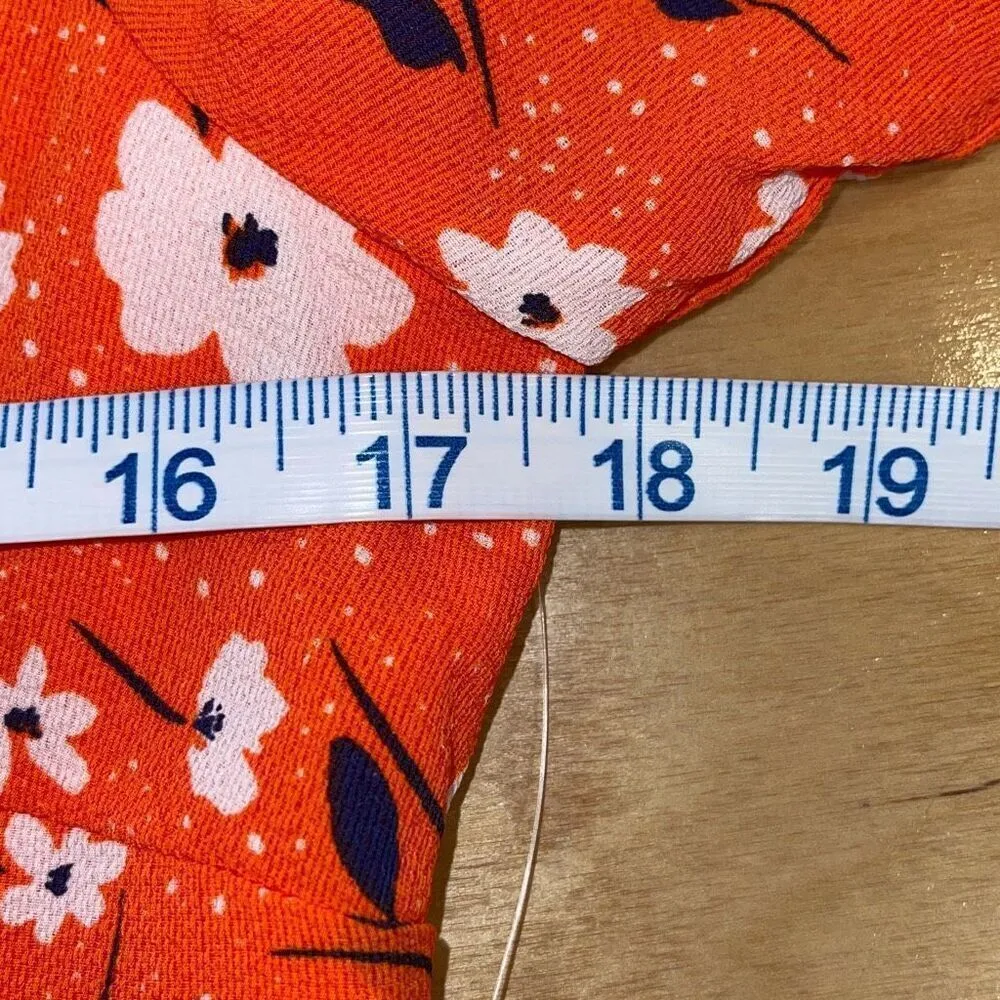 Eliza J Women's Tiered Formal Floral Soft‎ Short Dress Red Orange Size 6 - Image 10