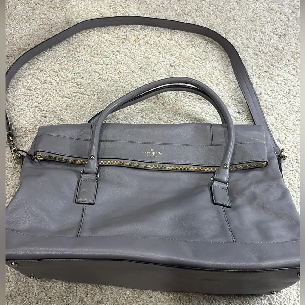 Kate Spade Carmen Fremont Place Gray Soft Leather Travel Handbag - Image 2