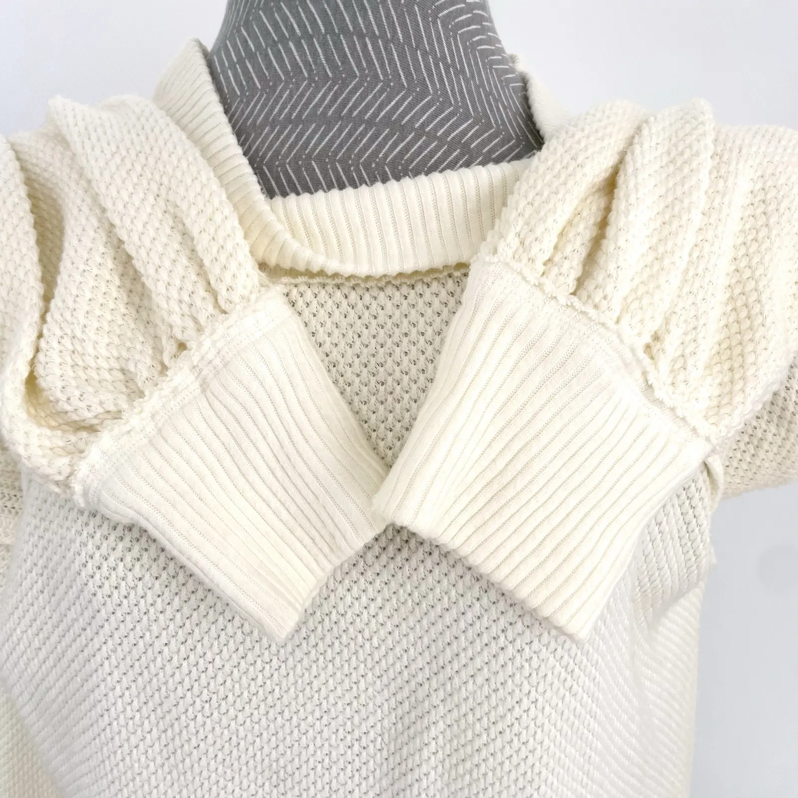 Free People Oversized Cozy Sweater Frenchnilla Cream She’s A Keeper Size M - Image 5