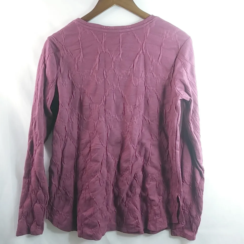 Simply Vera Wang M Fall Textured Scoop Neck Tunic Top in Grape Red Size M - Image 4