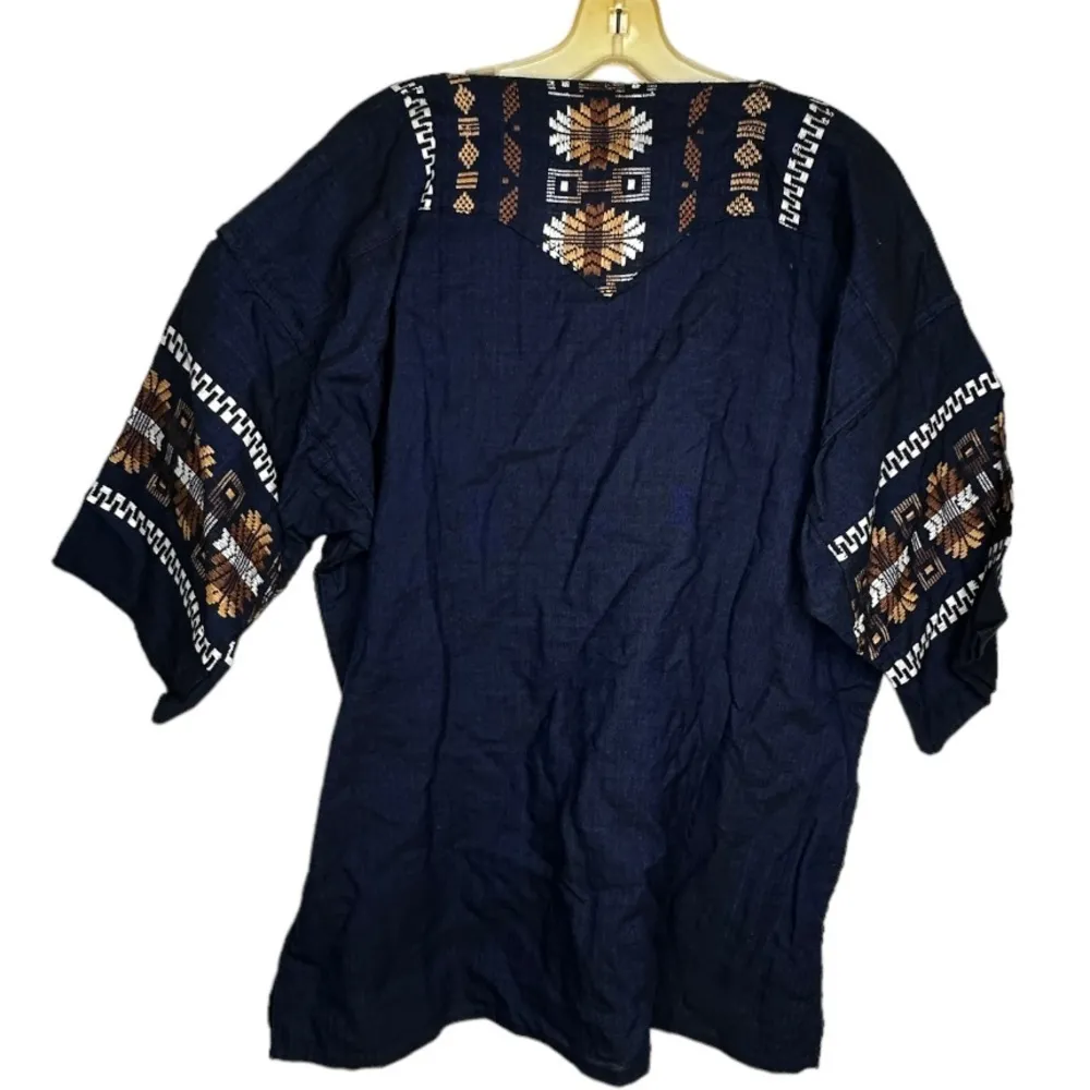 Blue‎ Embroidered Shirt Blue - Image 4