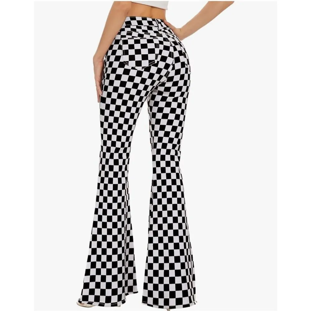 NEW Bell Bottom High Waisted Stretch Jeans Denim Pants 14/30” inseam Black - Image 2