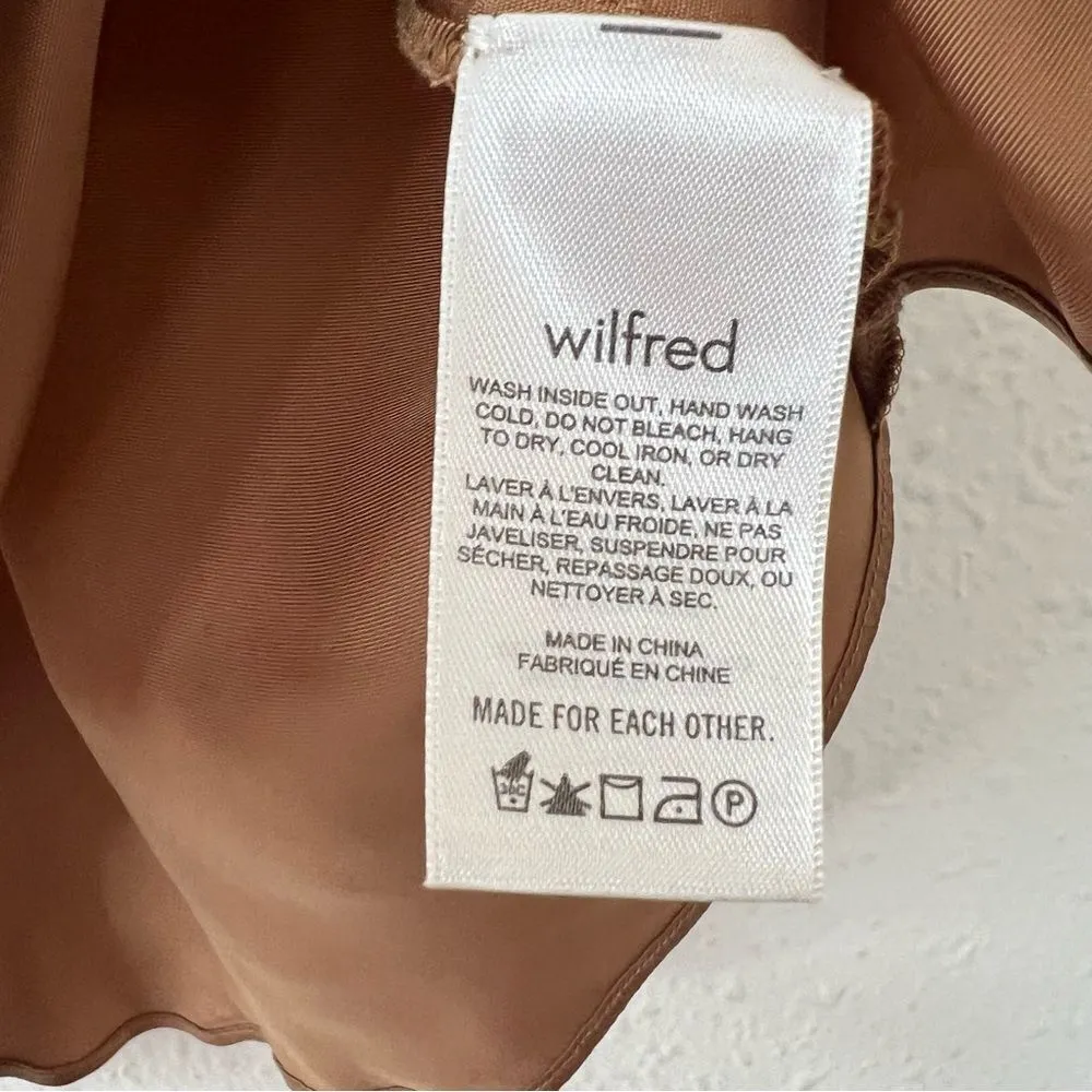 Aritzia Wilfred Brown Satin Cami Tank Top Size XS V Neck - Image 5