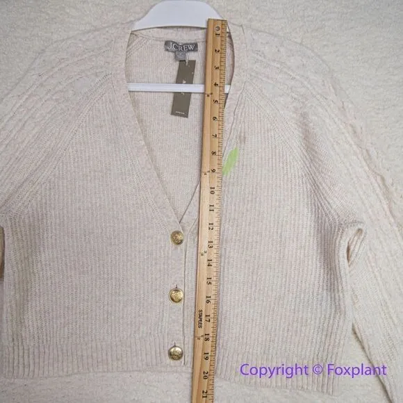 NEW J.‎ Crew Supersoft cropped cable-knit sweater-tank set in Hthr Natural, M - Image 13
