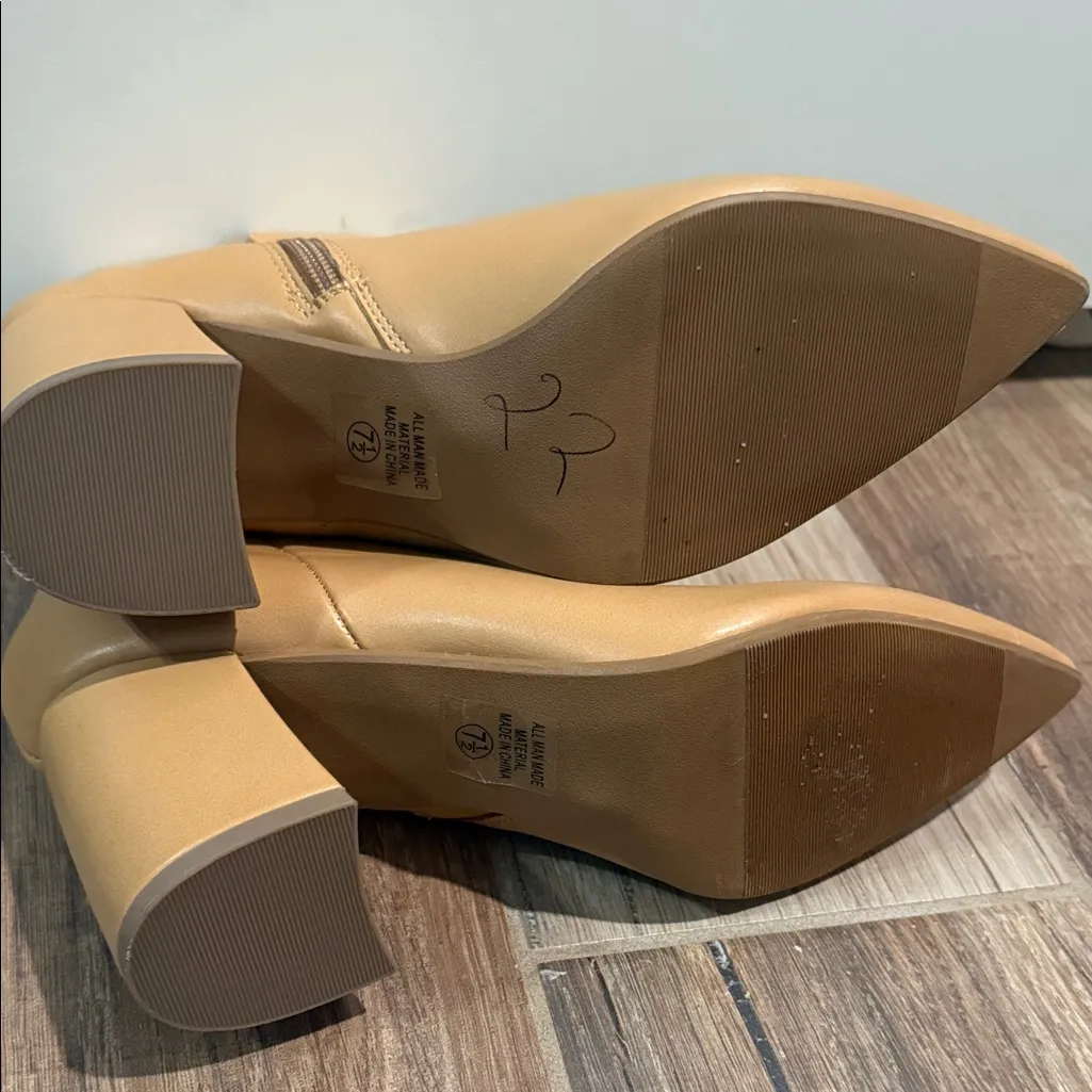 Elegant Tan Ankle Boots for Women Size 7.5 - Image 8