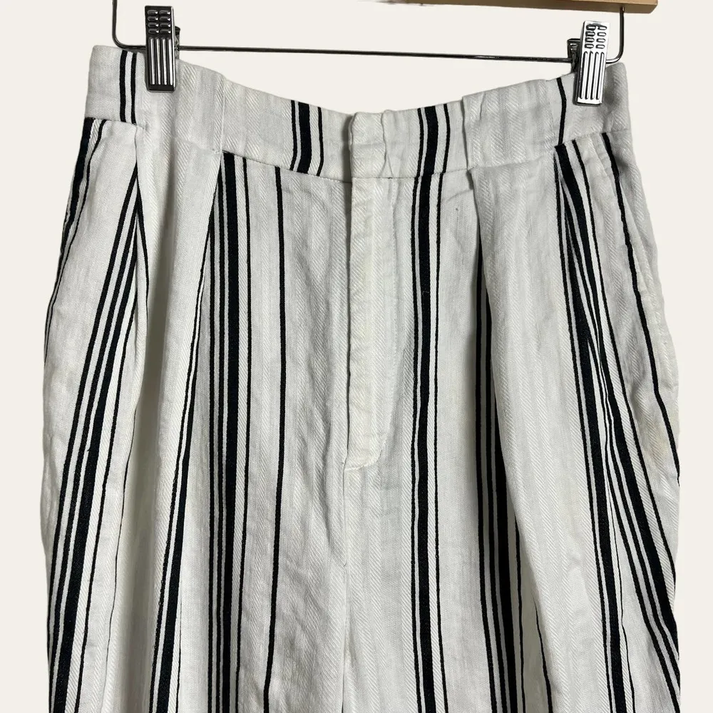 Ted Baker London Asherr White Striped Tapered Trouser Pants Size 4 - Image 6