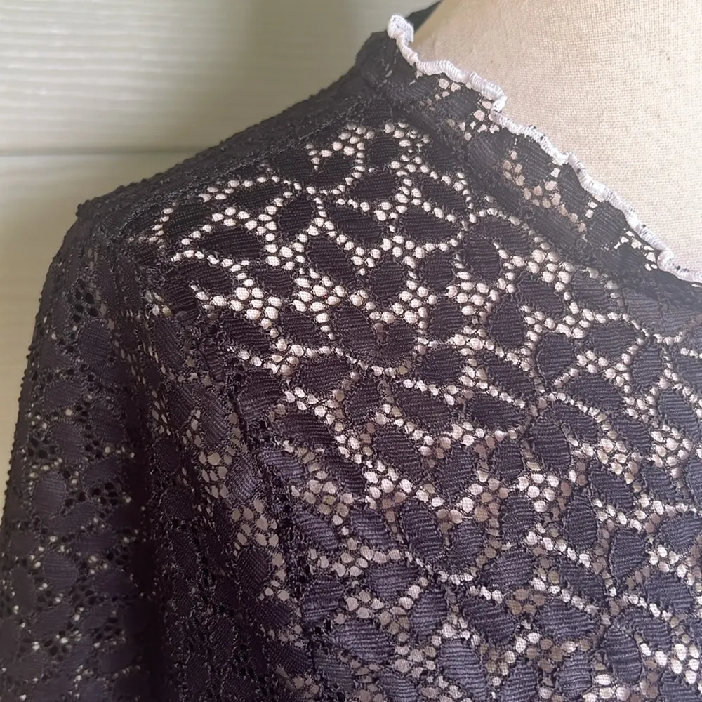 Zara Trafaluc Sheer Lace Short Sleeve Top - Image 2