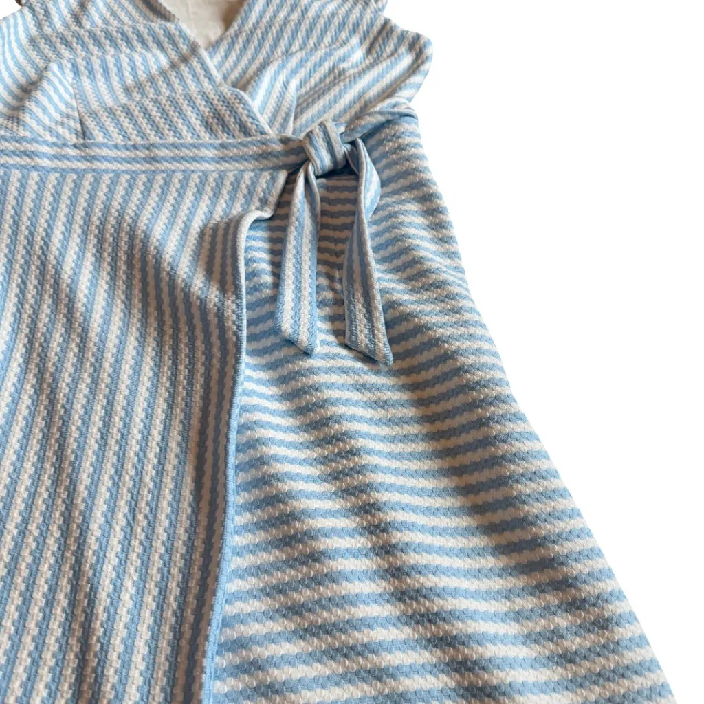 Hutch Anthropologie Wrap Dress Blue White Stripe Mini Baby Shower Size Medium - Image 3