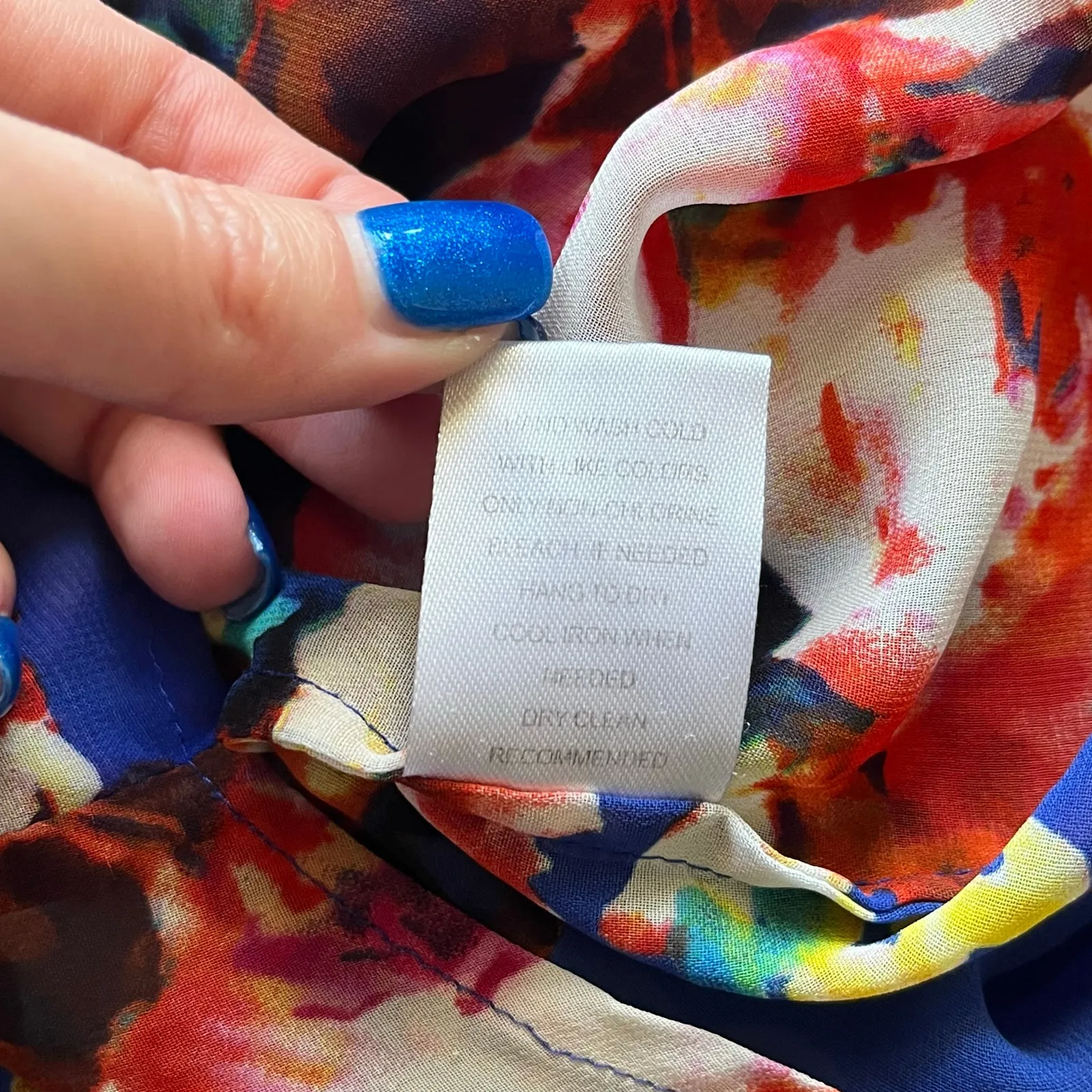 Daniel Rainn Blue Floral Sheer Tank Top Size Large - Image 5