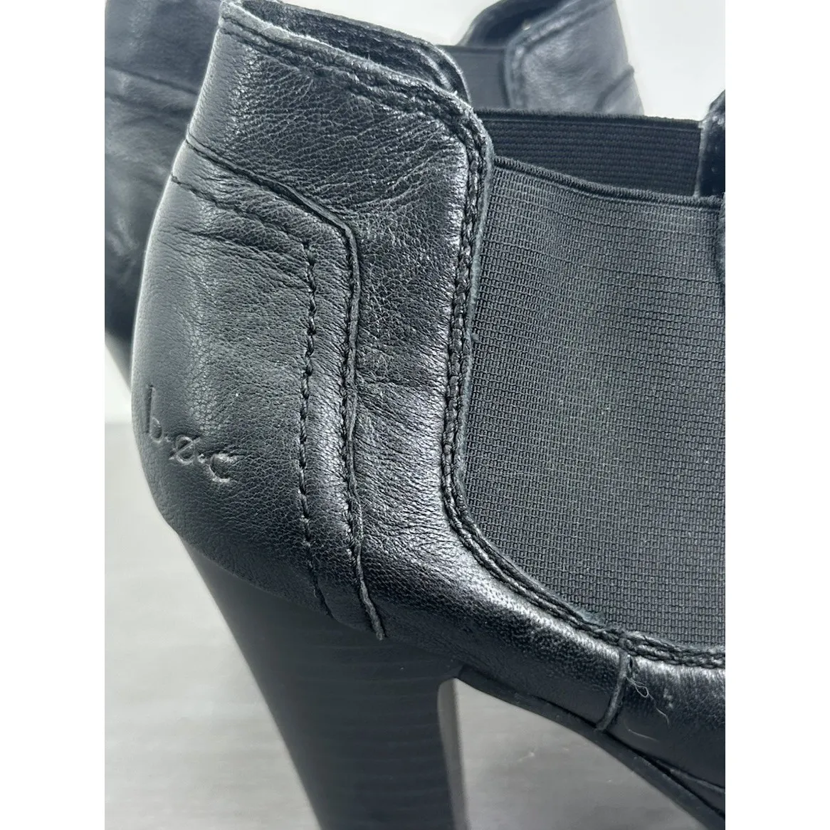 BOC Born High Heel‎ Ankle Boots Womens 8 Black Leather Lug Sole Chelsea Bootie - Image 2