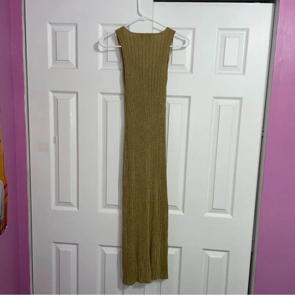 Zara- Gold Glitter Maxi Dress - Image 3