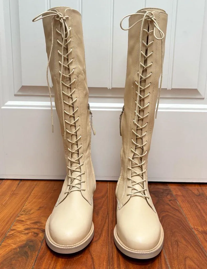 NWOT Sam Edelman Nance Lace-up Boots in Beige 8 - Image 5