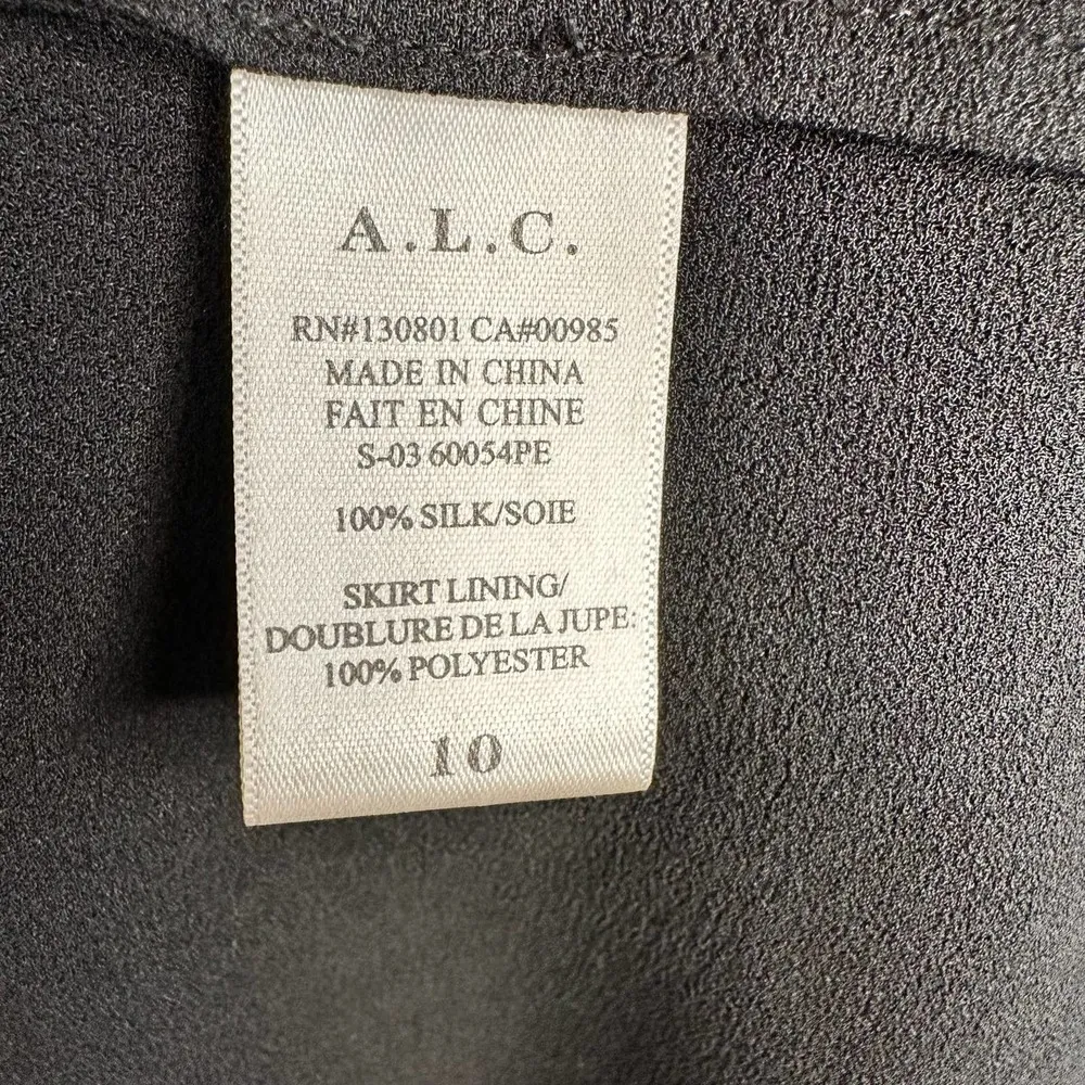 ALC Womens size 10 Sullivan Silk Mini Dress Elastic Waist Floral Long Sleeve - Image 14