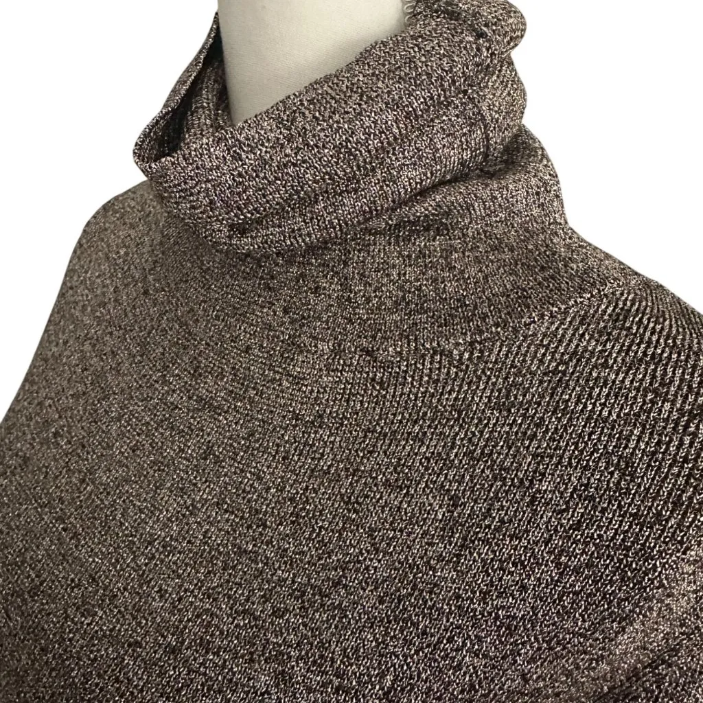 VANESSA SEWARD Bronze Metallic Turtleneck Sweater Size 34 Brown - Image 2