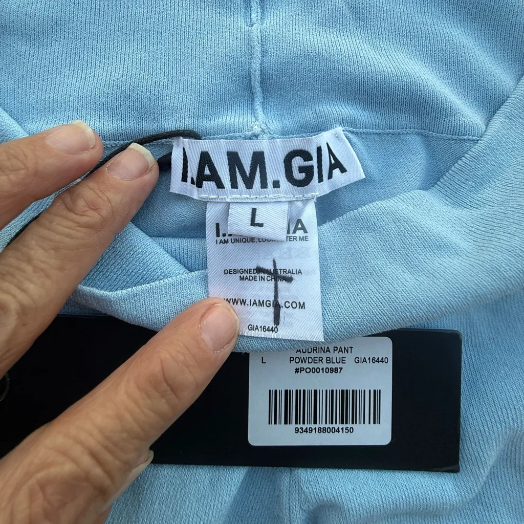 NEW I.AM.GIA AUDRINA PANT POWDER BLUE  Trousers LARGE - Image 5