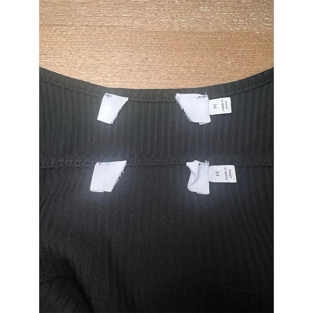 ASTR The Label Women's Black Ribbed Bustier Dress w/ Long Sleeve Shrug Size M - Image 7