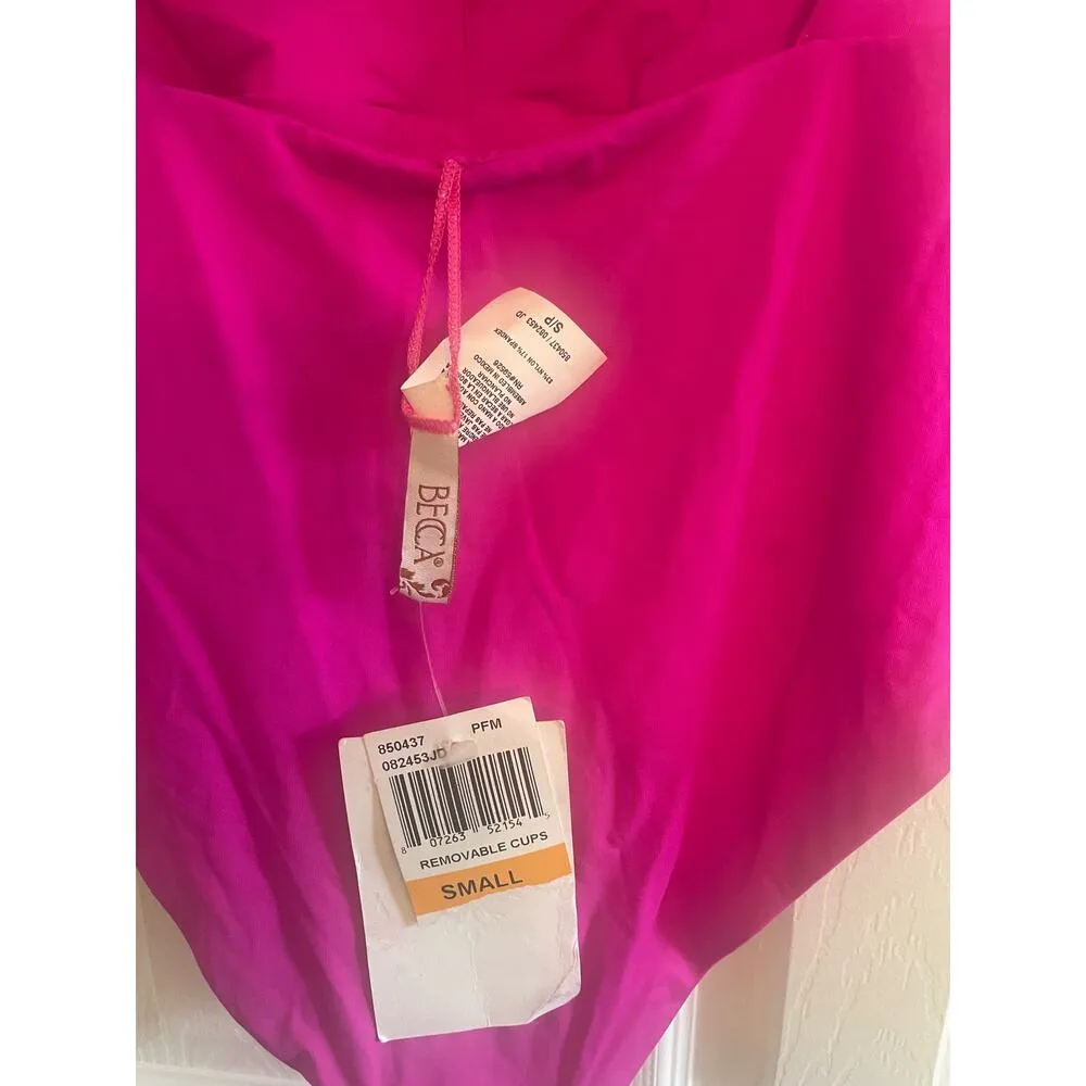 Becca by Rebecca Virtue, Fun stylish hot pink one piece swimsuit, A29 - Image 3
