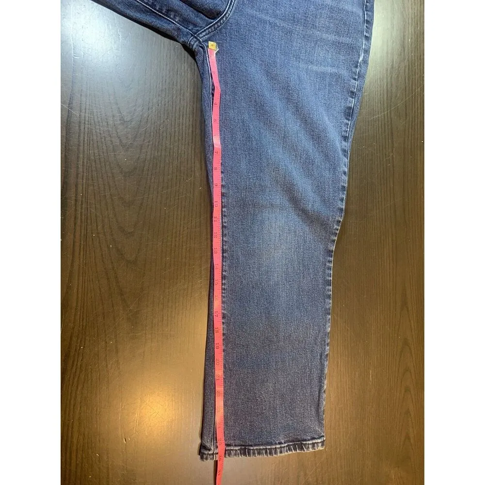 A New Day Womens 14 Medium Wash Stretch Straight Leg Minimalist‎ Bikercore - Image 14