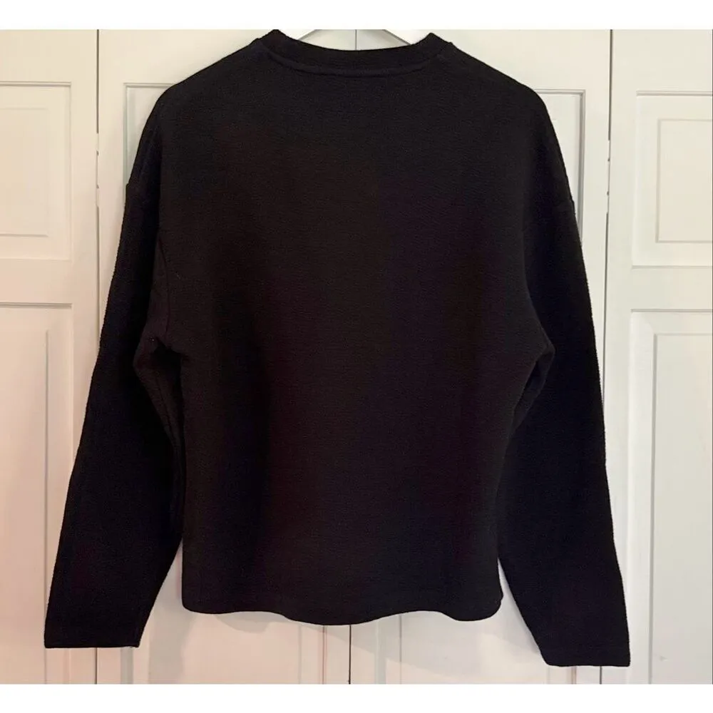Zara crewneck black texture oversized sweater small - Image 7