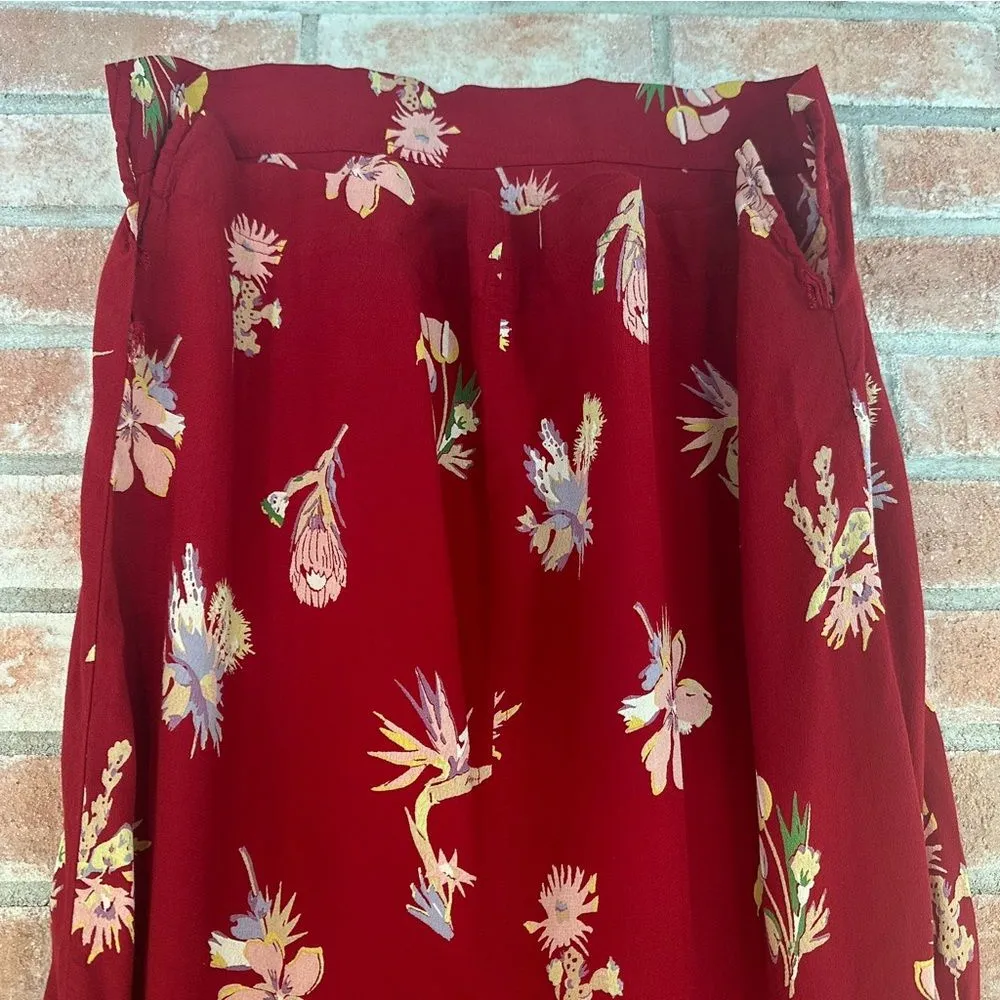 Madewell Novel Bird of Paradise V Neck Shift Dress Red Floral Women’s Medium - Image 5