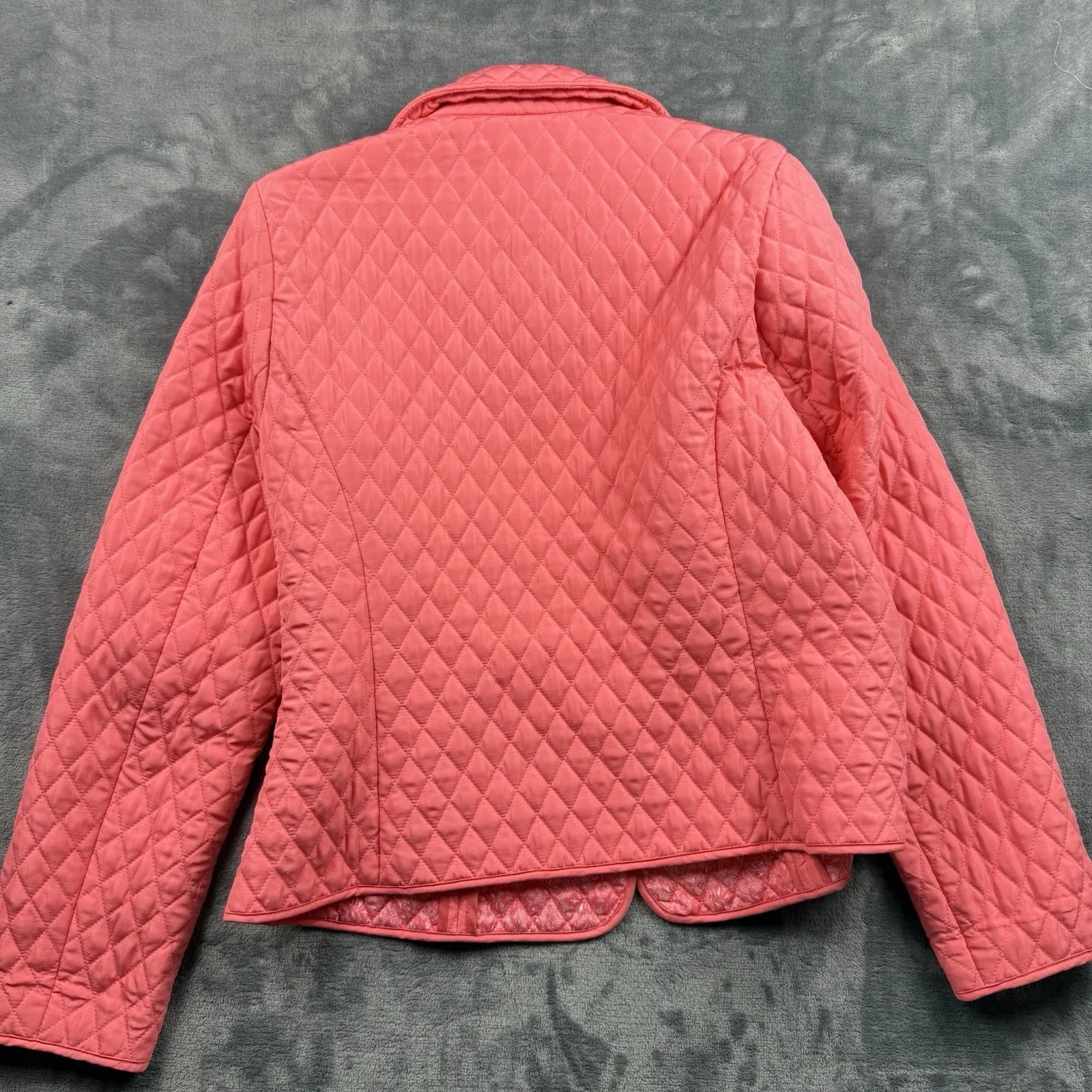 Briggs New York Women Jacket PL Pink Quilted   Solid Short Button Polyester - Image 6