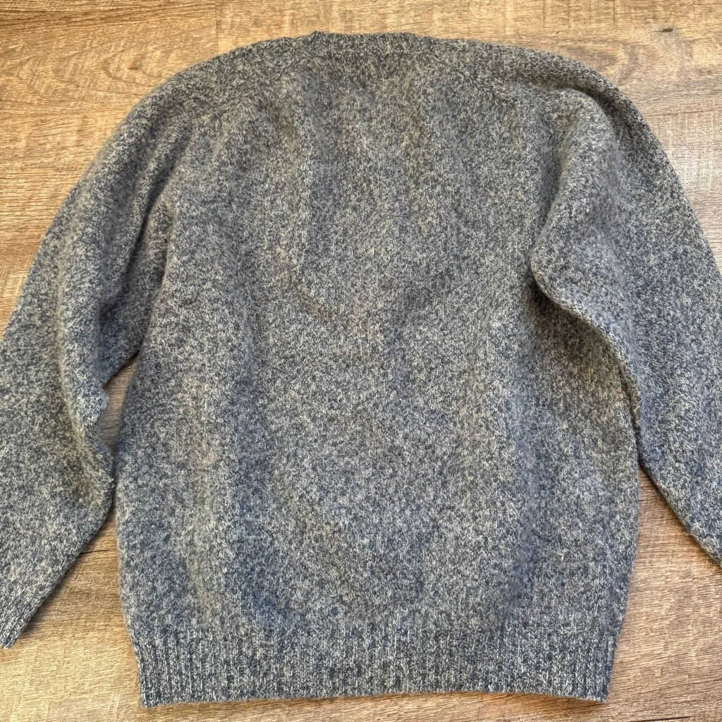 Vintage Pierre Balmain Wool Blend Grey Blue Pullover Crew Neck Sweater Sz Small Gray - Image 7