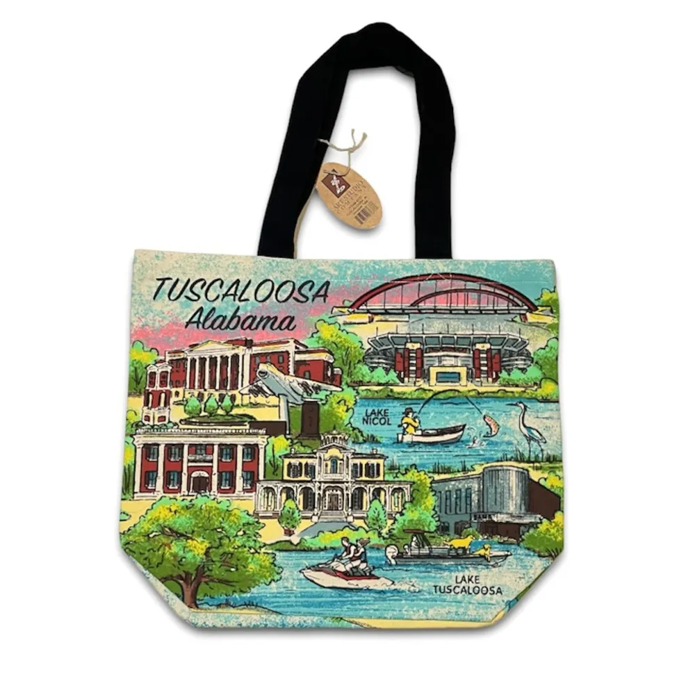 NWT Tuscaloosa Alabama City Novelty Canvas Tote Bag Historic Landmark University - Image 2