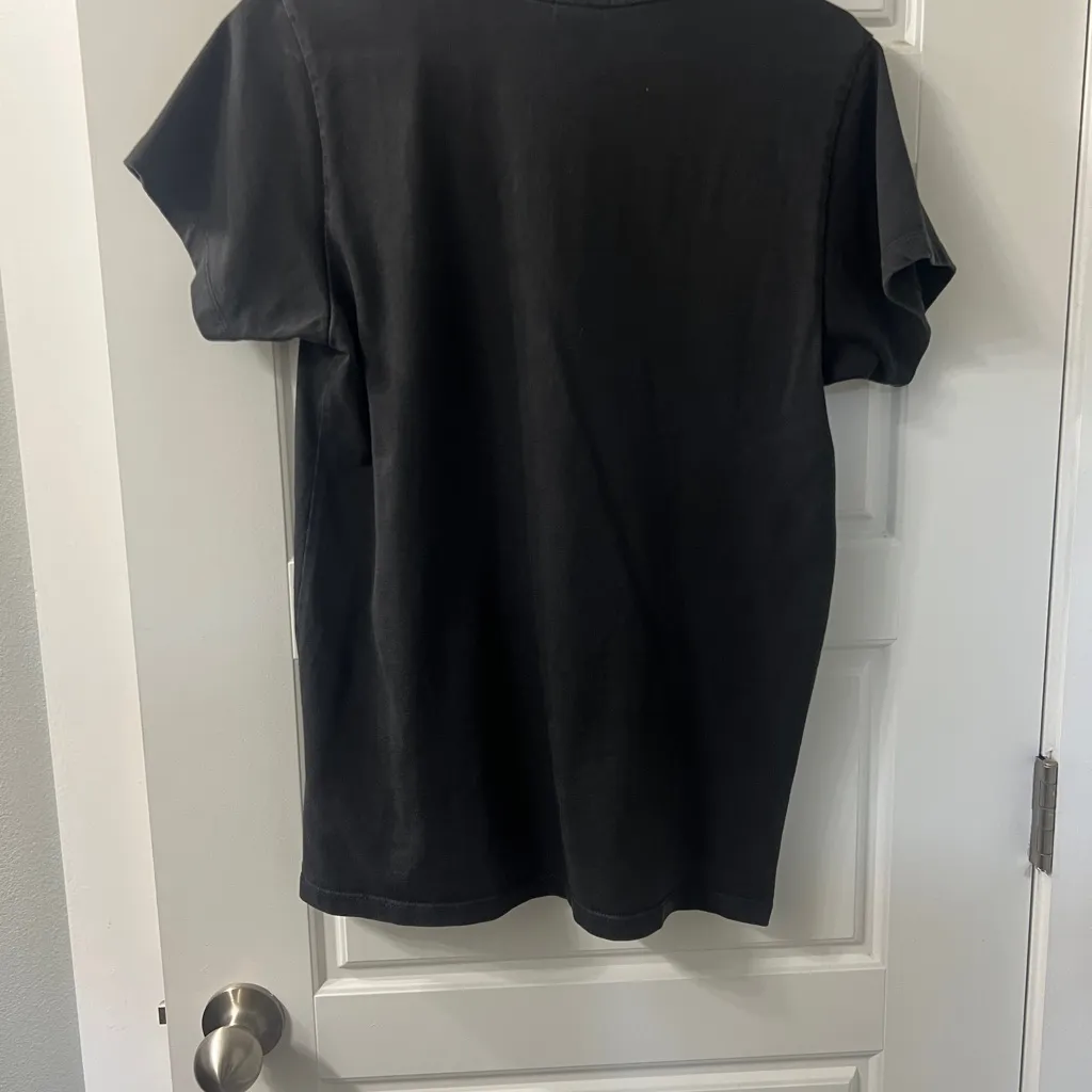 Adidas Women's Black and Gold Logo T-Shirt size small - Image 4