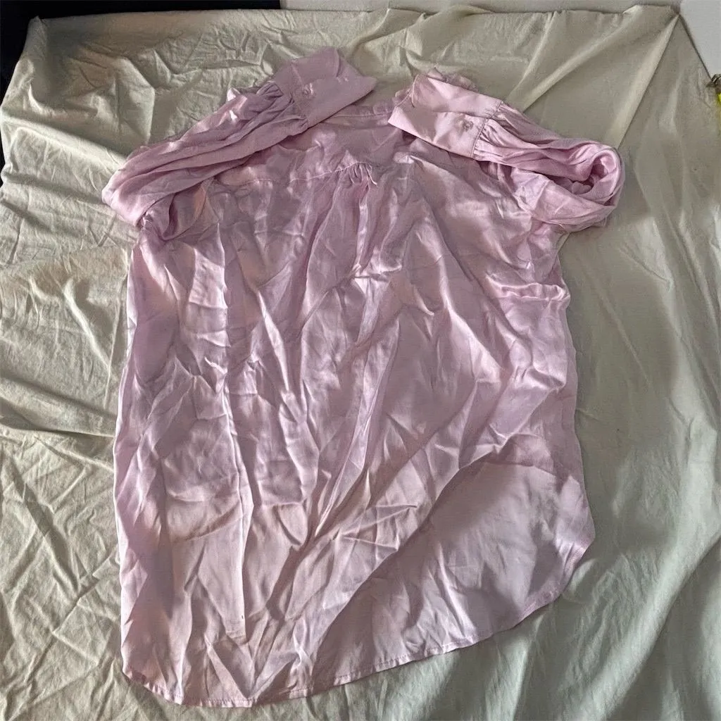 Habitual Women's Pink V-Neck Long Sleeve Blouse Size L Casual‎ - Image 7