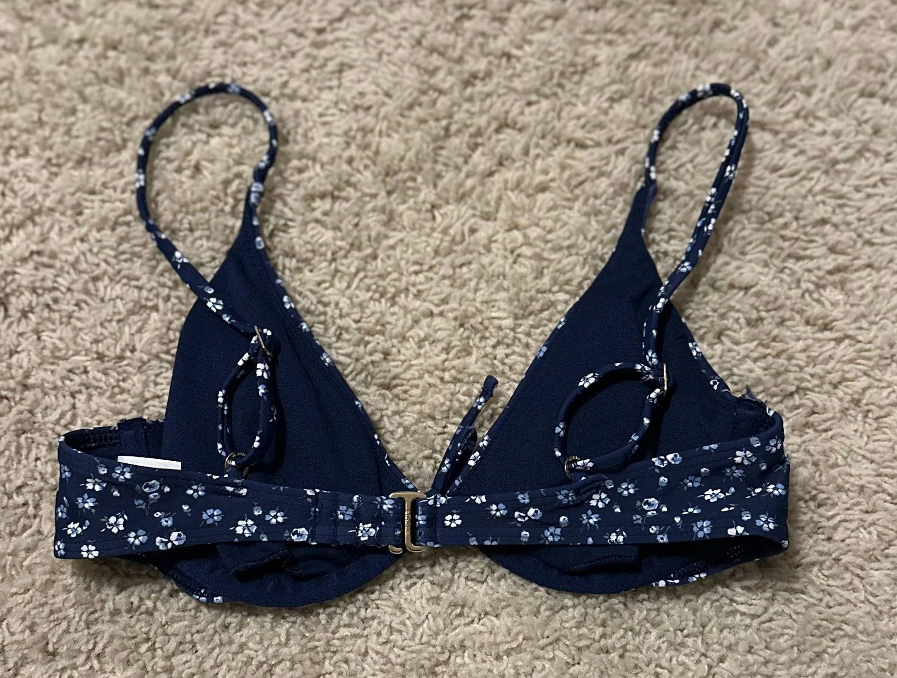 Blue Floral Bikini Top - Image 2