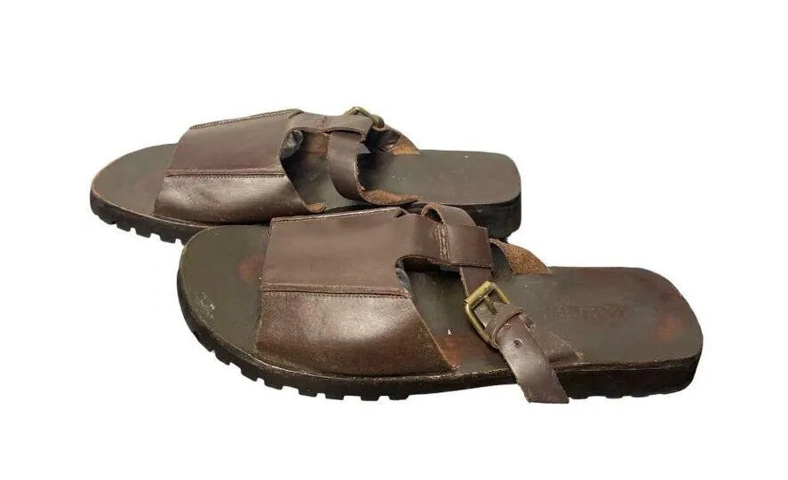 Lauren By Ralph Lauren Women's Brown leather slides Size 10 SKU 1985 - Image 2