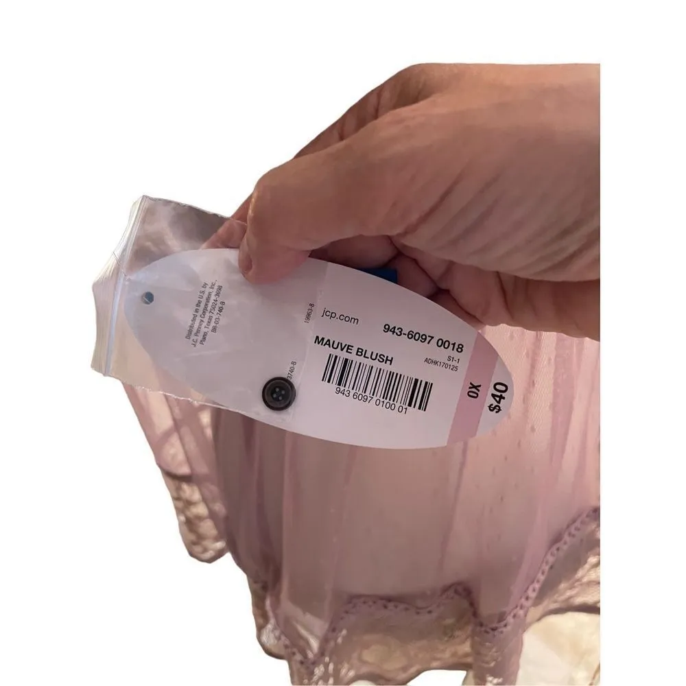 Boutique Lace Flowy Crochet Sleeveless Blouse Size OX, Blush Pink NWT - Image 4