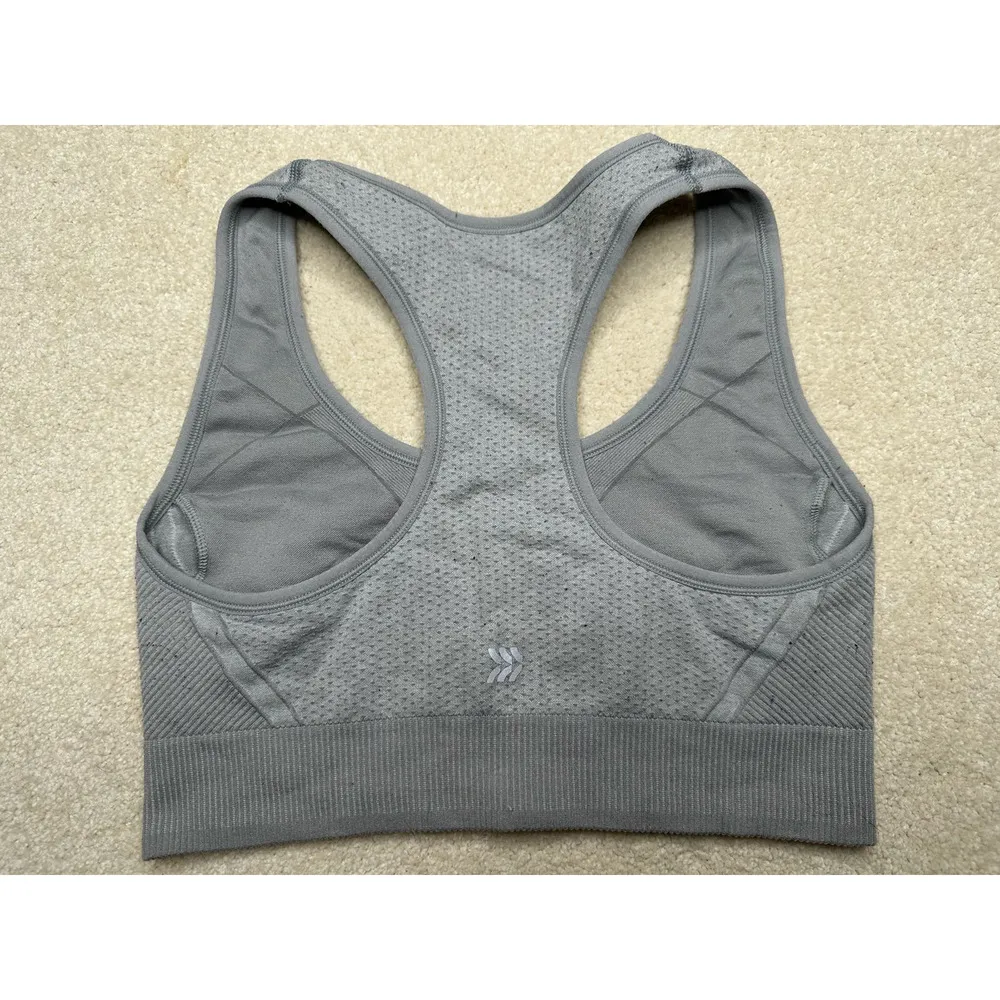 all in motion: Gray Racer back Sports Bra - Image 2