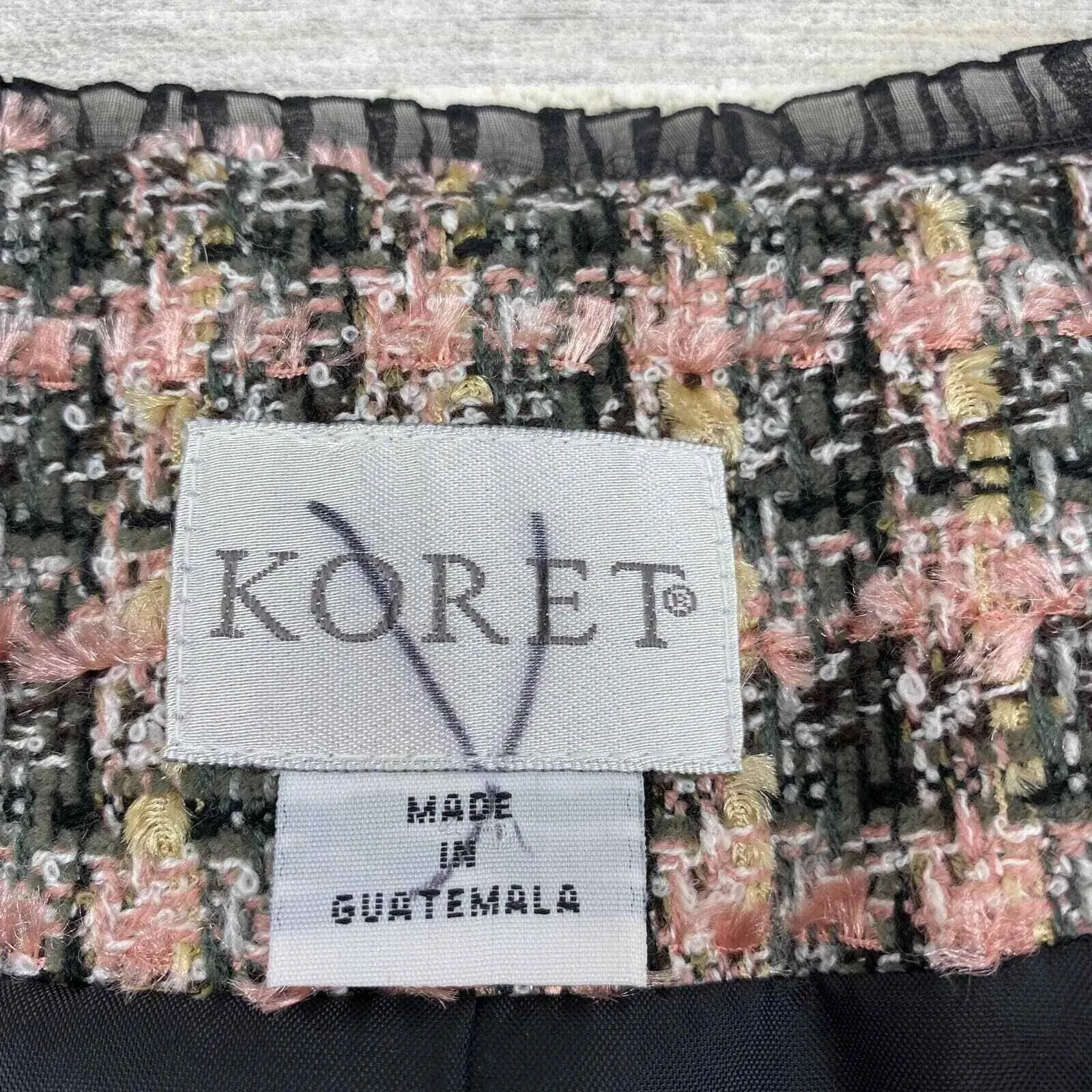 Koret‎ Old Money Editorial Romantic Blazer Jacket size 10 Pink Black Lace Trim - Image 4