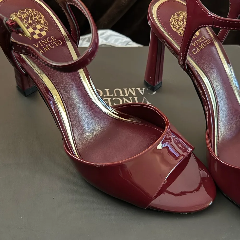 Vince Camuto “Lilah” Women's Wine Red Open-Toe Heels - Image 6
