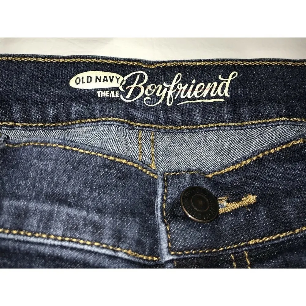 Old Navy Boyfriend Dark Blue Jeans Womens Size 4 Regular Denim - Image 2
