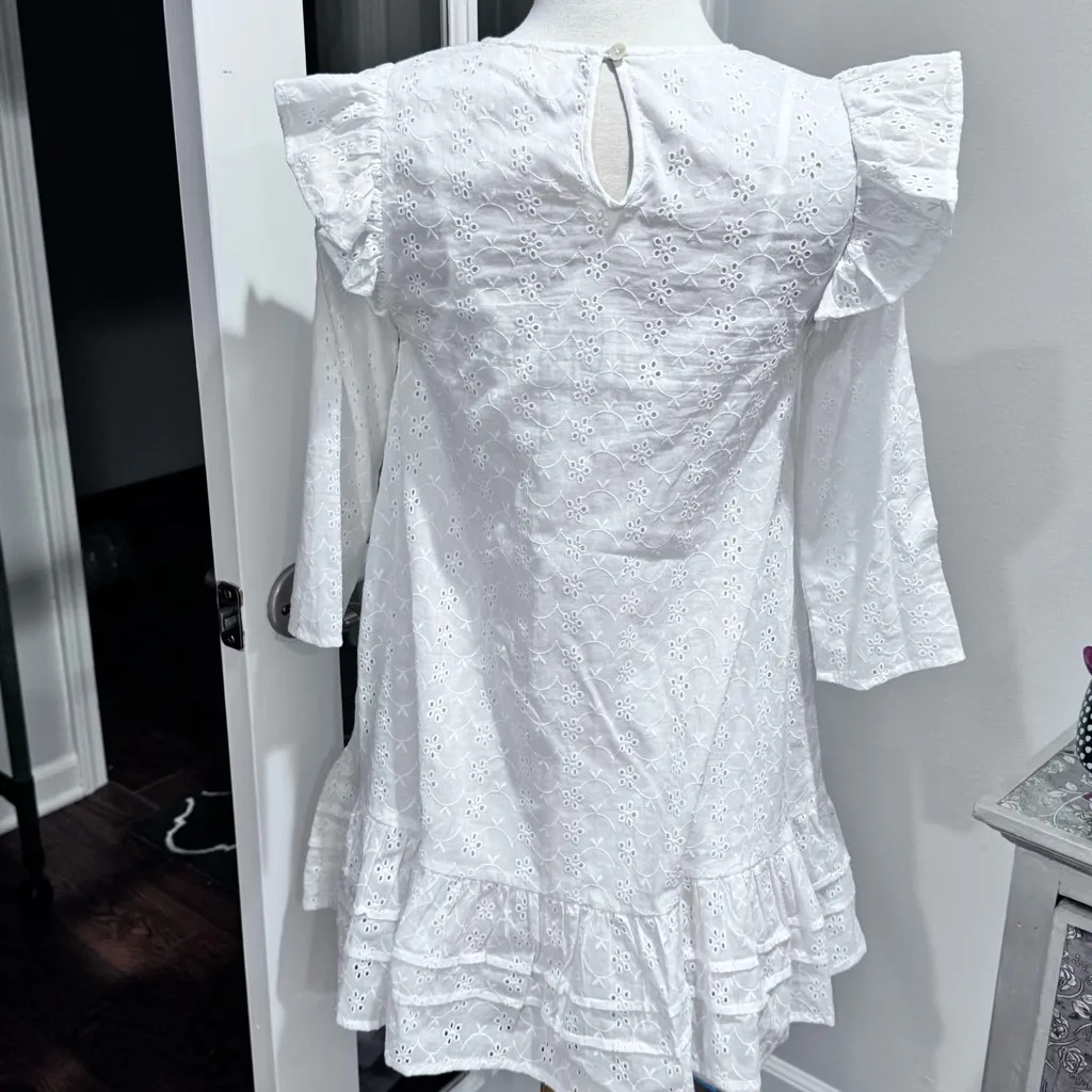 Anthropologie dRa Los Angeles White Eyelet Ruffle Dress - Image 10