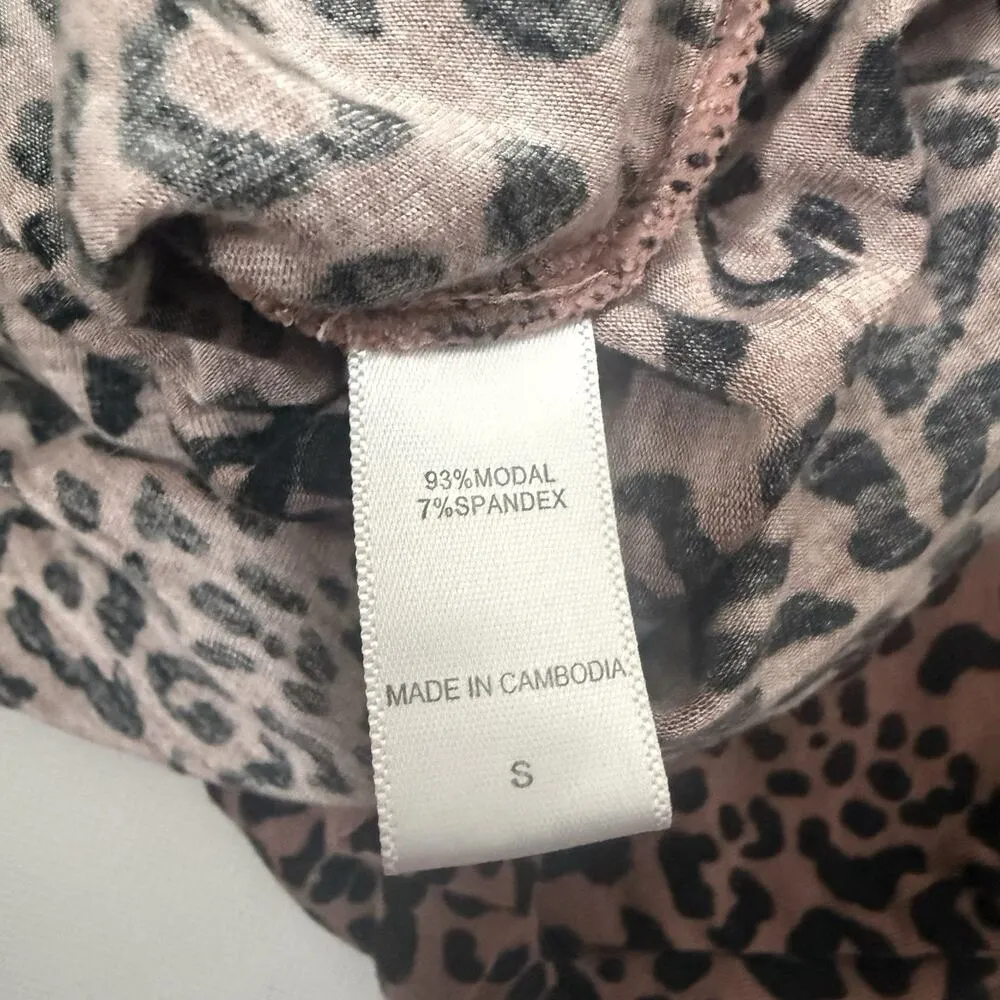 CUDDL DUDS WARM ESSENTIALS Soft Knit Animal Print Long Sleeve Tee Top Small - Image 4