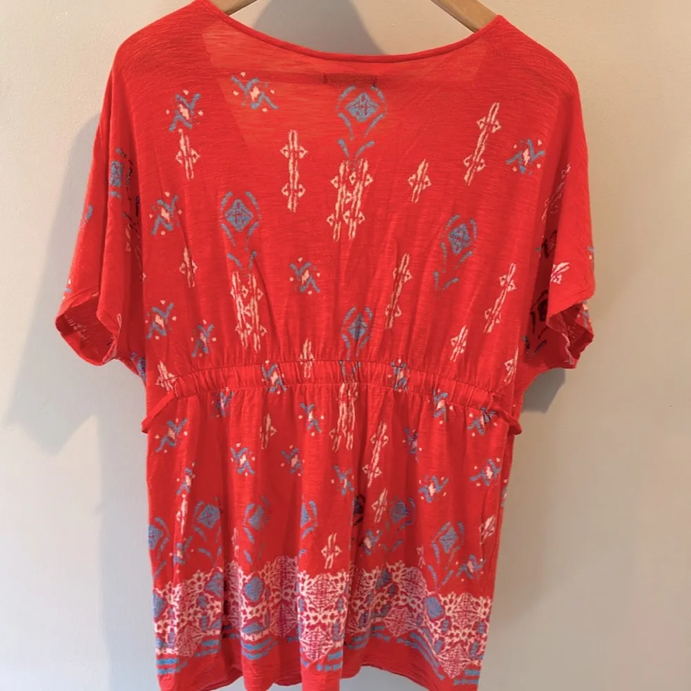 American Eagle Outfitters Large Vintage Y2K Boho Coral Tribal Print Top - Image 8