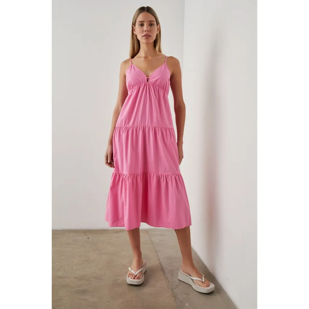Rails Avril Dress in Hot Pink XSmall New Womens Midi Cotton - Image 9
