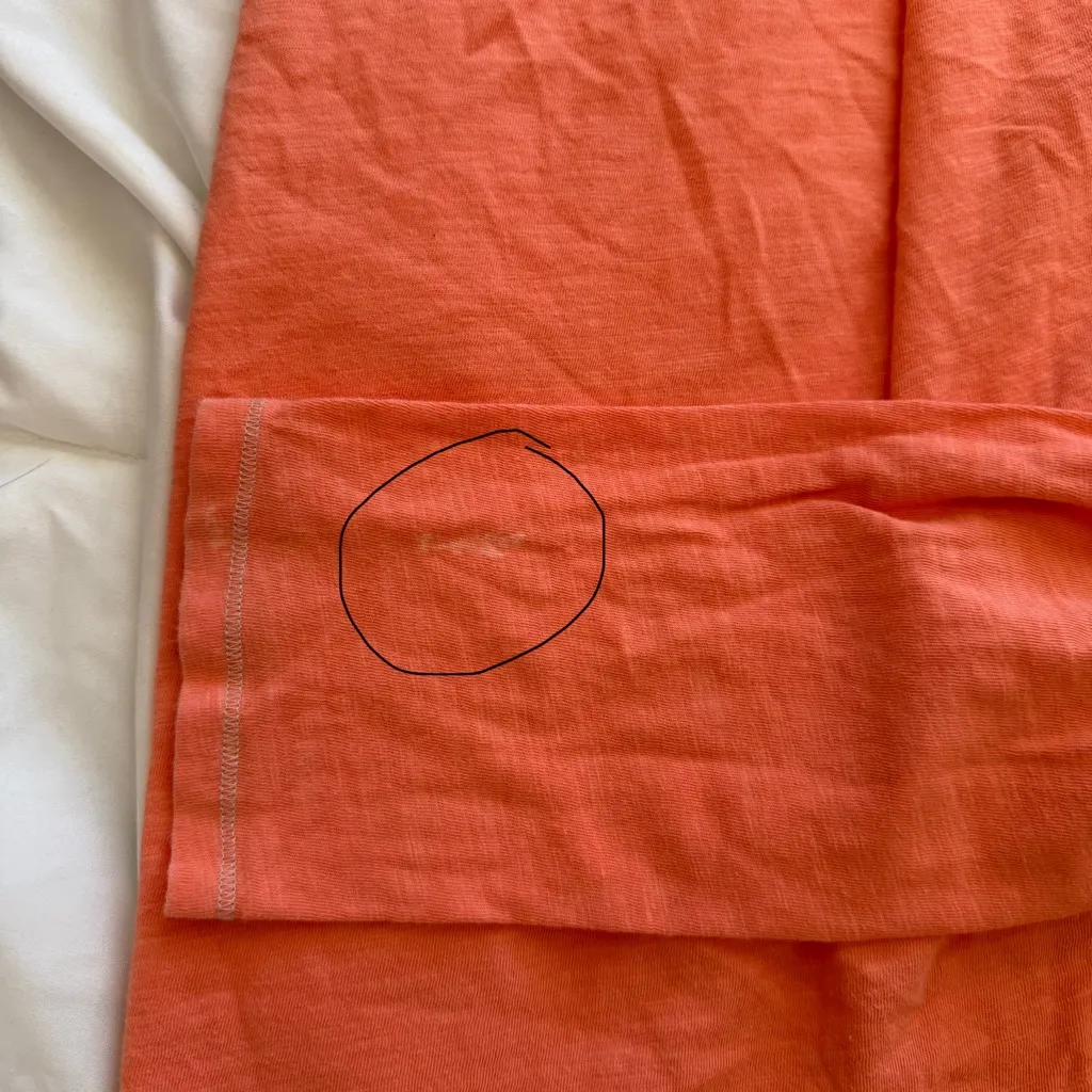 Eileen Fisher Long Sleeve Shirt Orange Wide Boatneck Relaxed Organic Cotton Top - Image 6