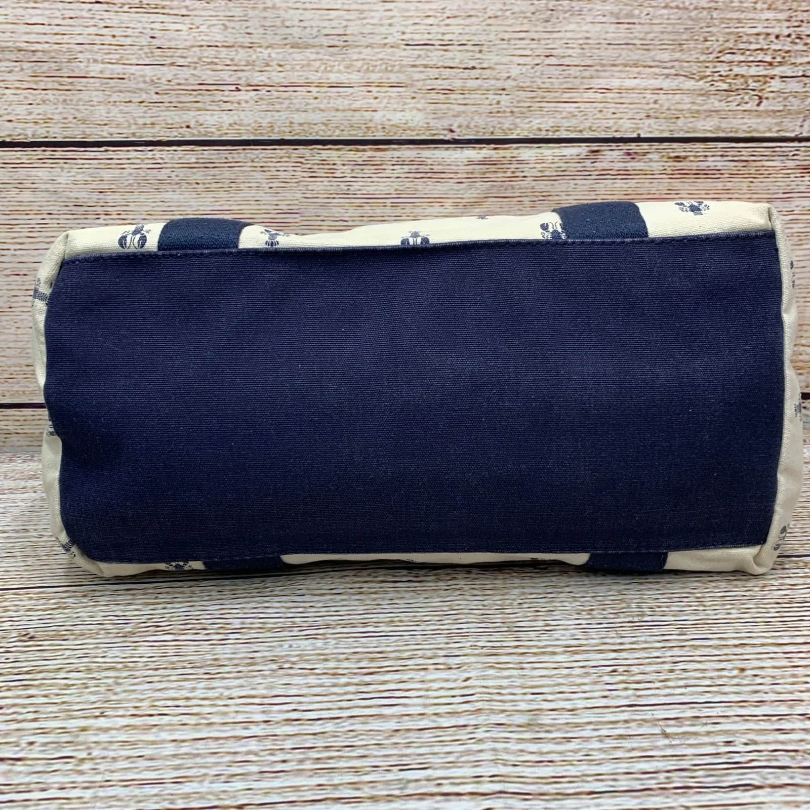 Tommy Hilfiger Lobster‎ Print Tote Bag [2014] Canvas Blue Cream Button Purse - Image 13