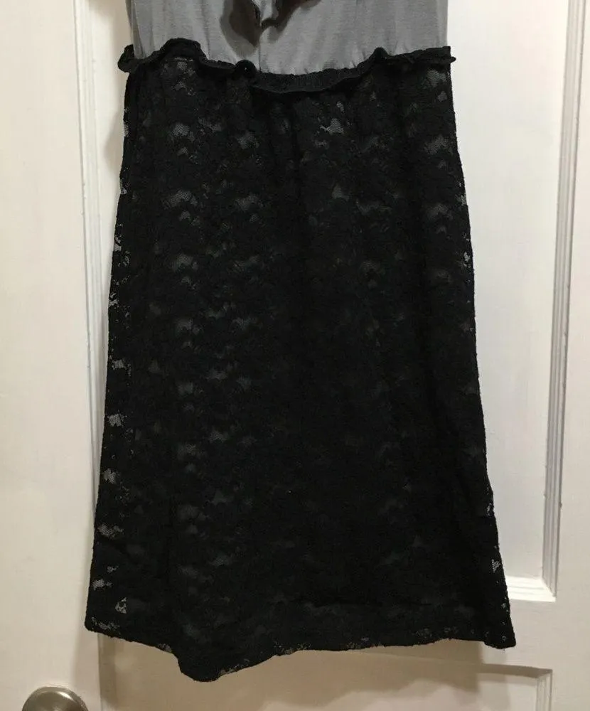 Vanity Grey & Black Lace Spaghetti Strap Dress Small Size undefined - Image 3