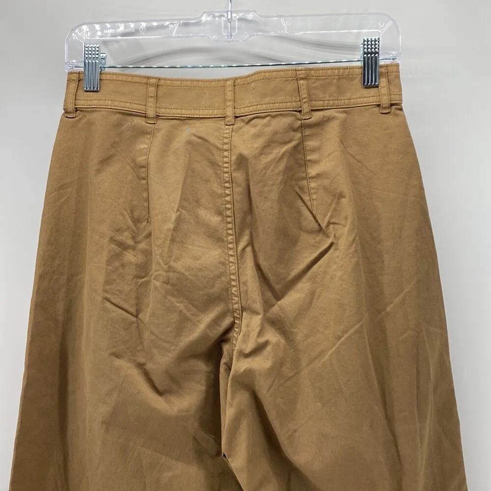 Everlane khaki high waisted wide leg cropped pants office casual size 4 - Image 3